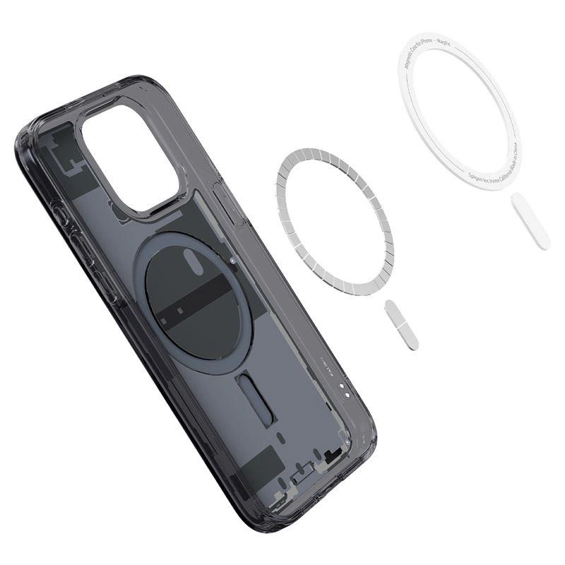 Spigen Ultra Hybrid Mag Case with MagSafe for iPhone 15 Pro - Dark Gray (Zero One Pattern)eng