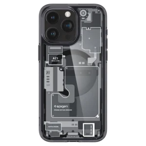 Spigen Ultra Hybrid Mag Case with MagSafe for iPhone 15 Pro Max - Dark Gray (Zero One Pattern)eng