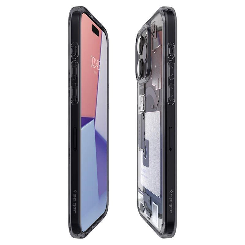 Spigen Ultra Hybrid Mag Case with MagSafe for iPhone 15 Pro Max - Dark Gray (Zero One Pattern)eng
