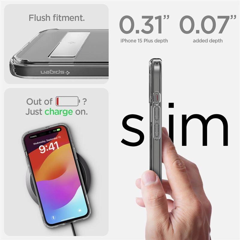 Spigen Ultra Hybrid S MagSafe Case with Stand for iPhone 15 Plus - Blackeng