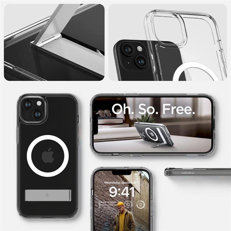 Spigen Ultra Hybrid S MagSafe, crystal clear - iPhone 15 Pluseng