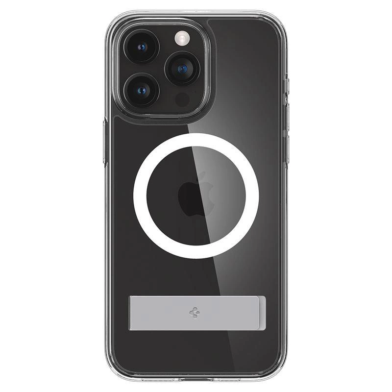 Spigen Ultra Hybrid S MagSafe Case with Stand for iPhone 15 Pro - Transparenteng