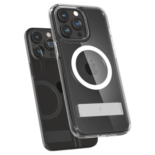 Spigen Ultra Hybrid S MagSafe Case with Stand for iPhone 15 Pro - Transparenteng