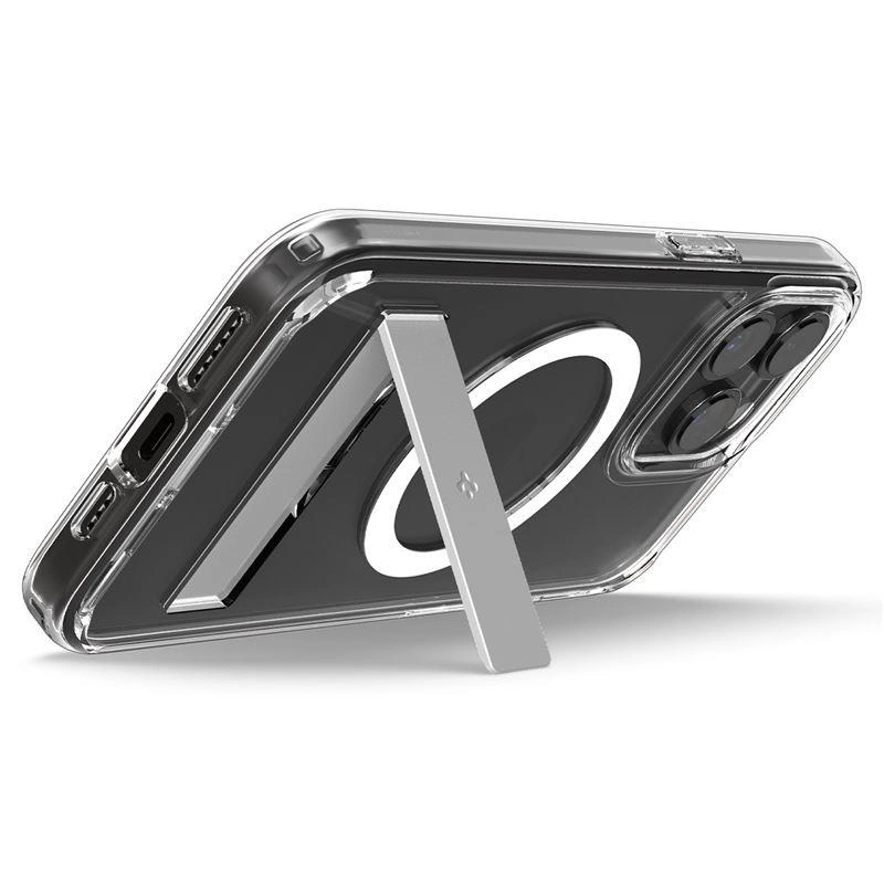 Spigen Ultra Hybrid S MagSafe Case with Stand for iPhone 15 Pro - Transparenteng