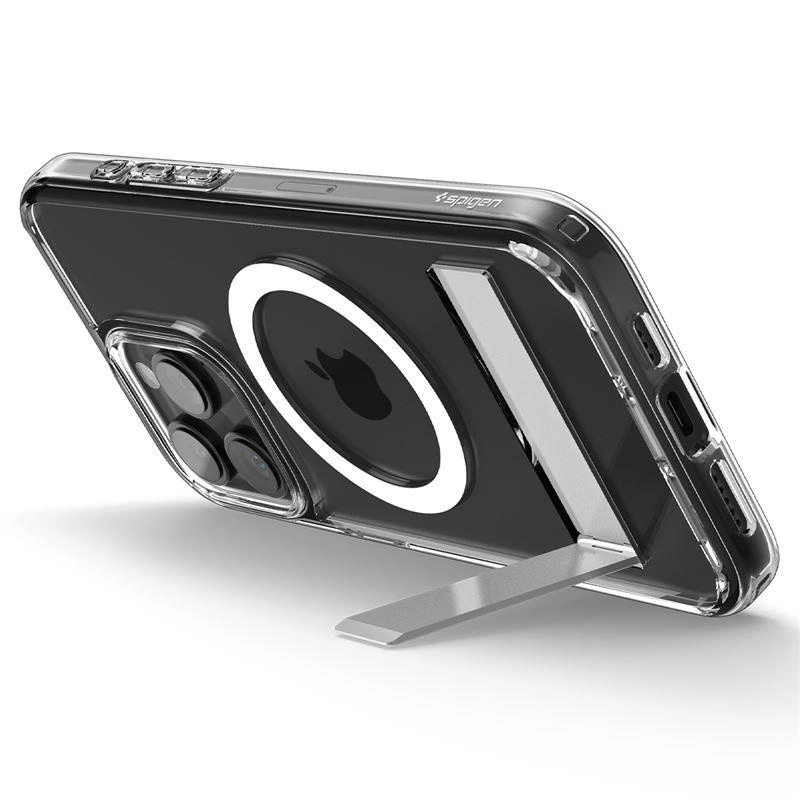 Spigen Ultra Hybrid S MagSafe Case with Stand for iPhone 15 Pro - Transparenteng
