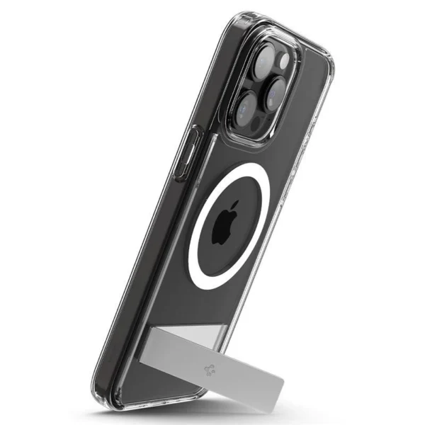 Spigen Ultra Hybrid S MagSafe Case with Stand for iPhone 15 Pro - Transparenteng