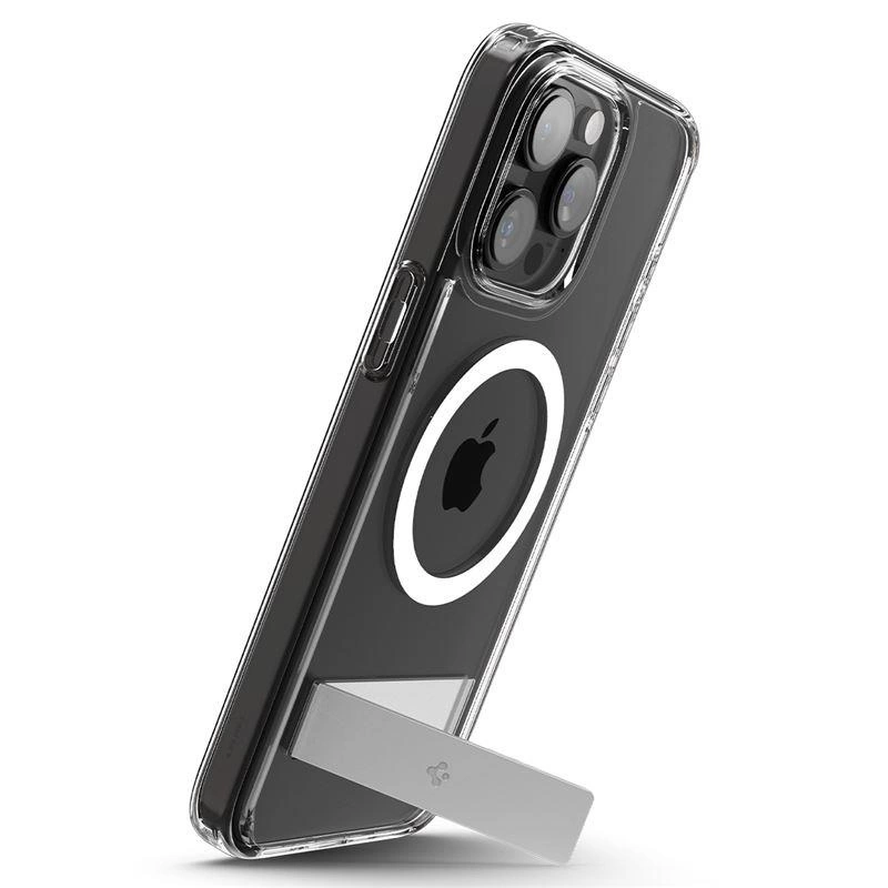 Spigen Ultra Hybrid S MagSafe Case with Stand for iPhone 15 Pro - Transparenteng