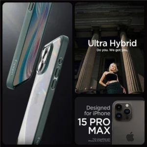 Spigen Ultra Hybrid iPhone 15 Pro Max Case - Dark Greeneng