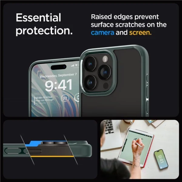 Spigen Ultra Hybrid iPhone 15 Pro Max Case - Dark Greeneng