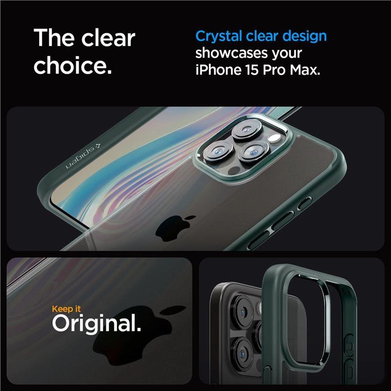 Spigen Ultra Hybrid iPhone 15 Pro Max Case - Dark Greeneng