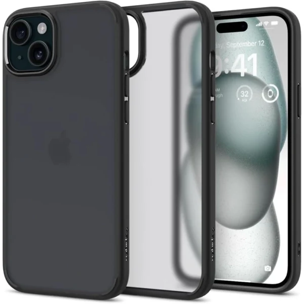 Spigen Ultra Hybrid iPhone 15 Case - Clear Blackeng