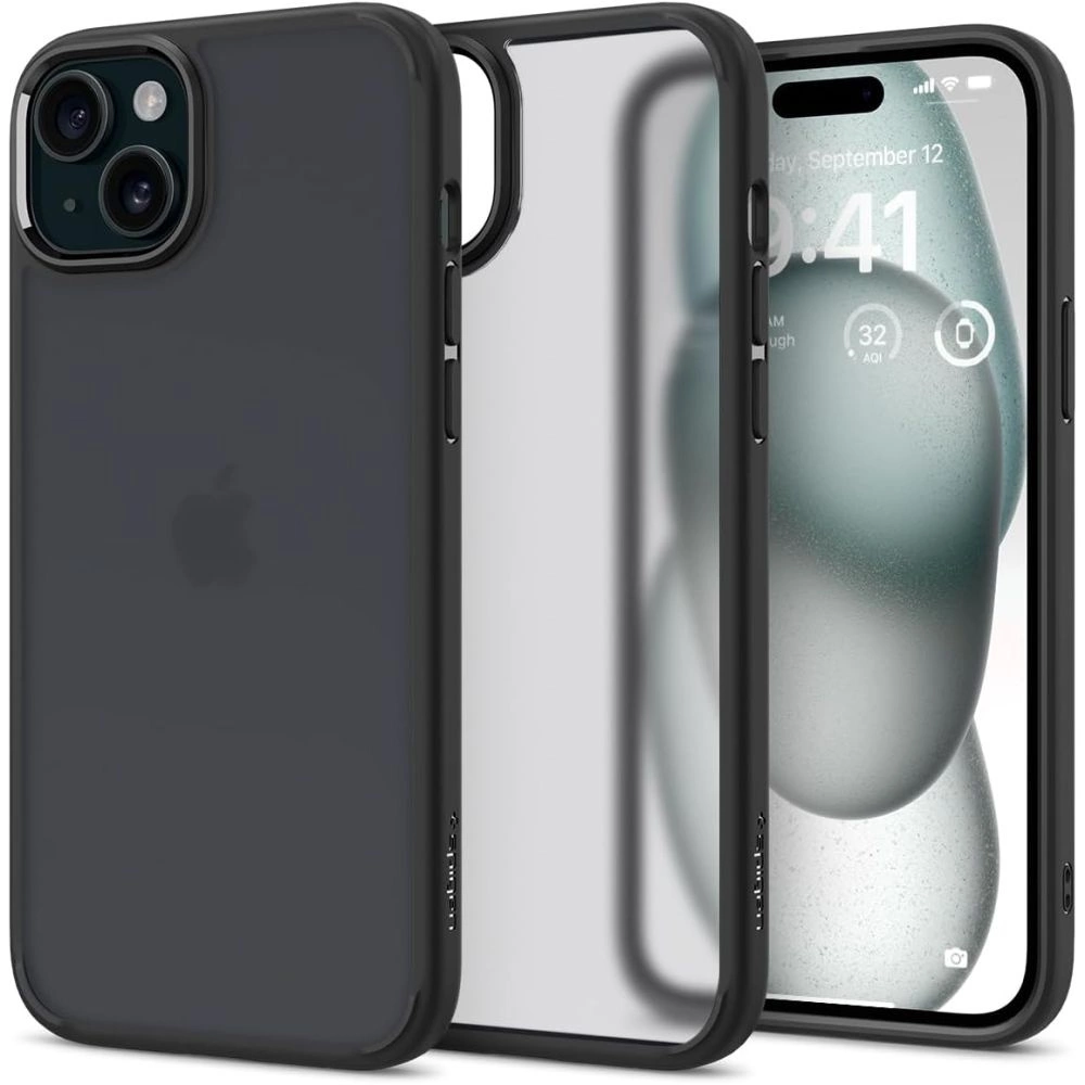 Spigen Ultra Hybrid iPhone 15 Case - Clear Blackeng