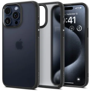 Spigen Ultra Hybrid iPhone 15 Pro Case - Clear Blackeng