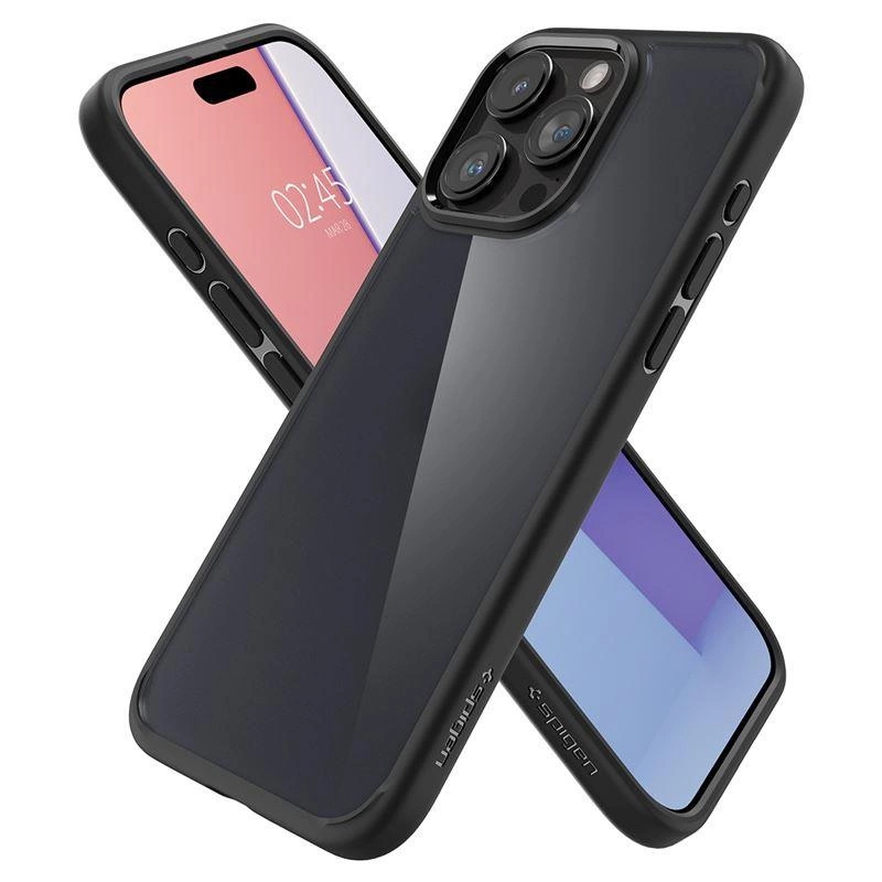 Spigen Ultra Hybrid iPhone 15 Pro Max Case - Clear Blackeng