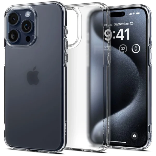 Spigen Ultra Hybrid iPhone 15 Pro Case - Clear Matteeng