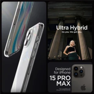Spigen Ultra Hybrid Case for iPhone 15 Pro Max - Clear Matteeng