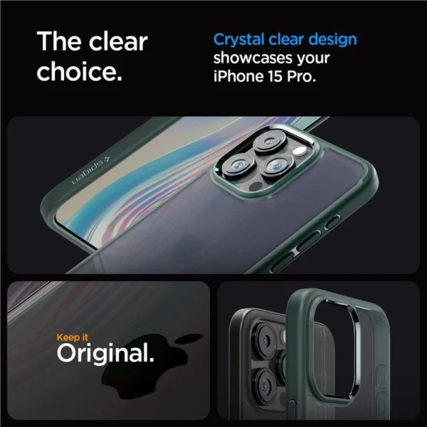 Spigen Ultra Hybrid iPhone 15 Pro Case - Dark Greeneng