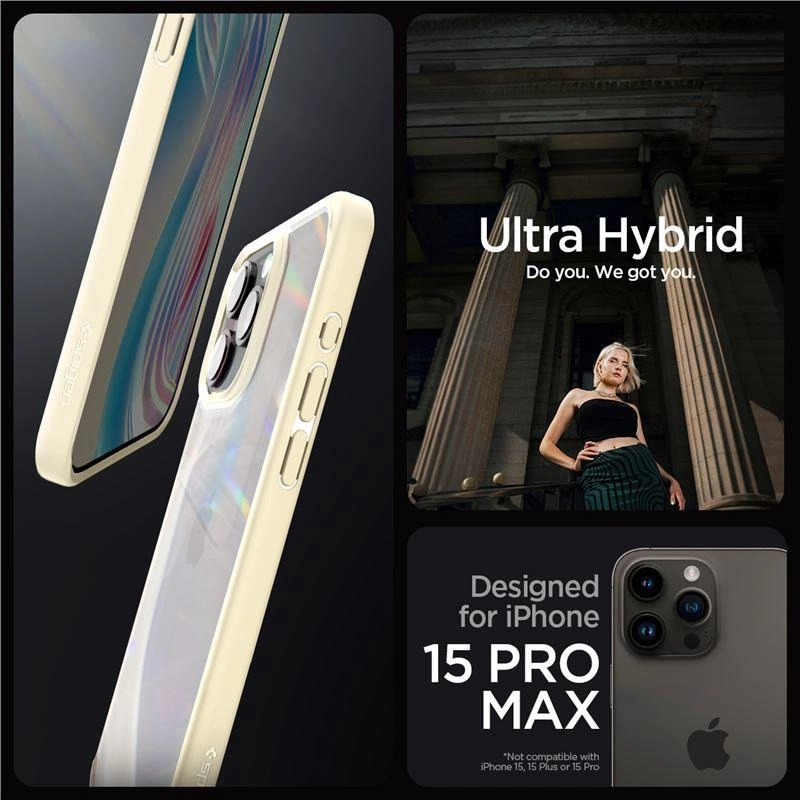 Spigen Ultra Hybrid iPhone 15 Pro Max Case - Beigeeng