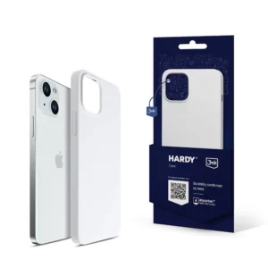 3mk Hardy Silicone MagCase for iPhone 15 - white and silvereng