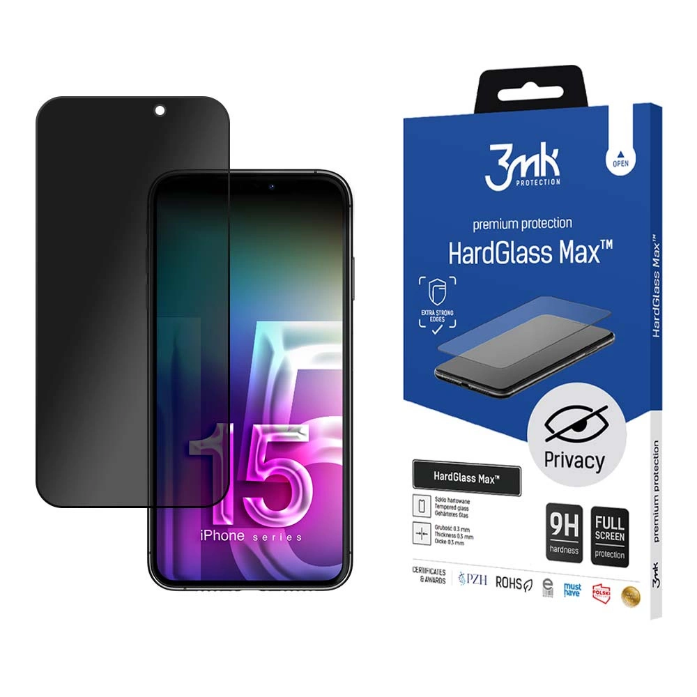 Apple iPhone 15 Pro - 3mk HardGlass Max Privacy™eng