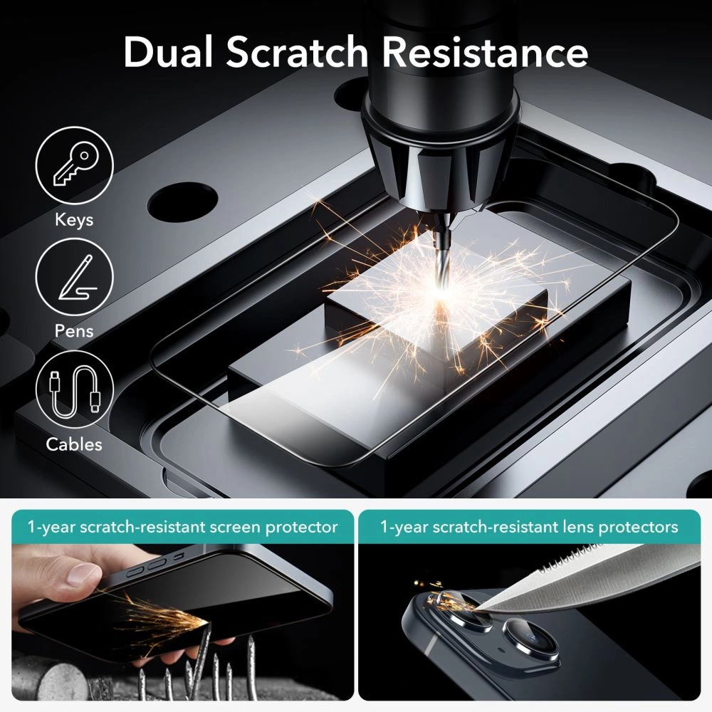 ESR Tempered Glass for iPhone 15 - black 2 pcs.eng
