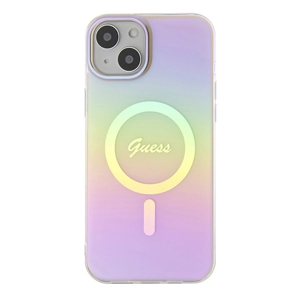 Guess GUHMP15MHITSP iPhone 15 Plus 6.7" pink/pink hardcase IML Iridescent MagSafeeng