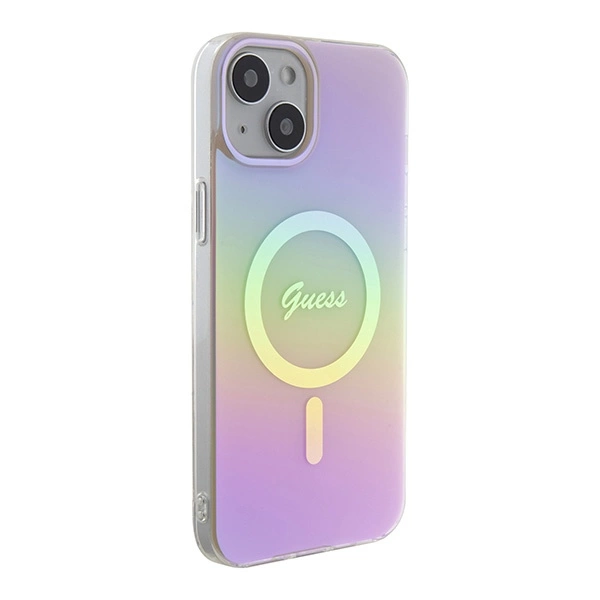Guess GUHMP15MHITSP iPhone 15 Plus 6.7" pink/pink hardcase IML Iridescent MagSafeeng