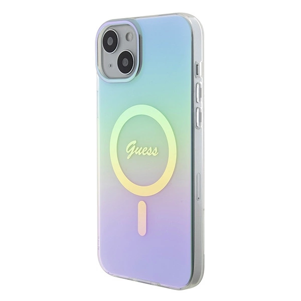 Guess GUHMP15MHITSQ iPhone 15 Plus 6.7" turquoise/turquoise hardcase IML Iridescent MagSafeeng