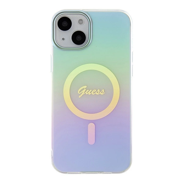 Guess GUHMP15MHITSQ iPhone 15 Plus 6.7" turquoise/turquoise hardcase IML Iridescent MagSafeeng