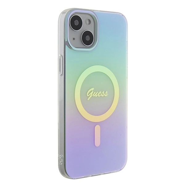 Guess GUHMP15MHITSQ iPhone 15 Plus 6.7" turquoise/turquoise hardcase IML Iridescent MagSafeeng