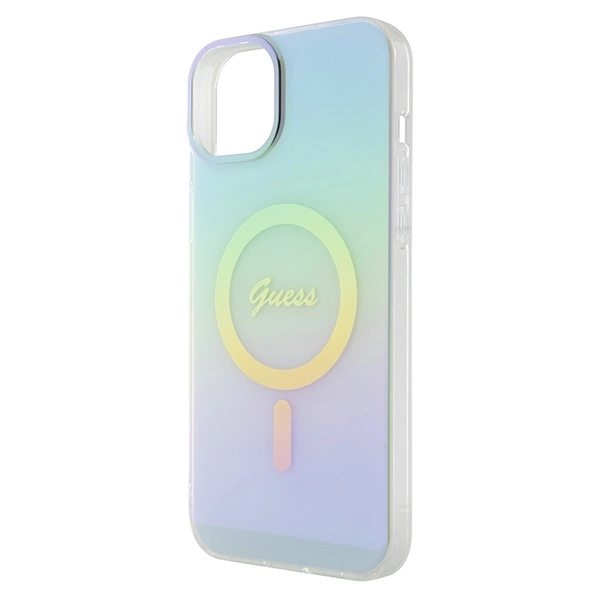 Guess GUHMP15MHITSQ iPhone 15 Plus 6.7" turquoise/turquoise hardcase IML Iridescent MagSafeeng
