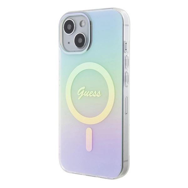 Guess GUHMP15SHITSQ iPhone 15 6.1" turquoise/turquoise hardcase IML Iridescent MagSafeeng