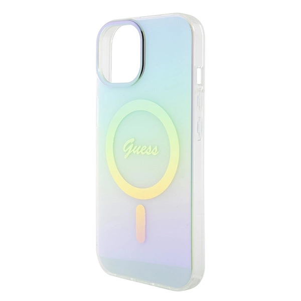 Guess GUHMP15SHITSQ iPhone 15 6.1" turquoise/turquoise hardcase IML Iridescent MagSafeeng