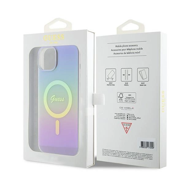 Guess GUHMP15SHITSU iPhone 15 6.1" purple/purple hardcase IML Iridescent MagSafeeng