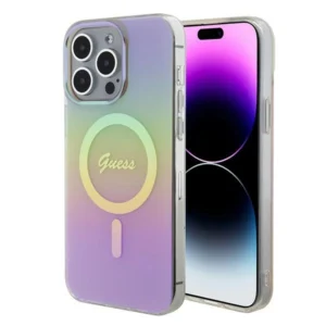 Guess GUHMP15XHITSP iPhone 15 Pro Max 6.7" pink/pink hardcase IML Iridescent MagSafeeng