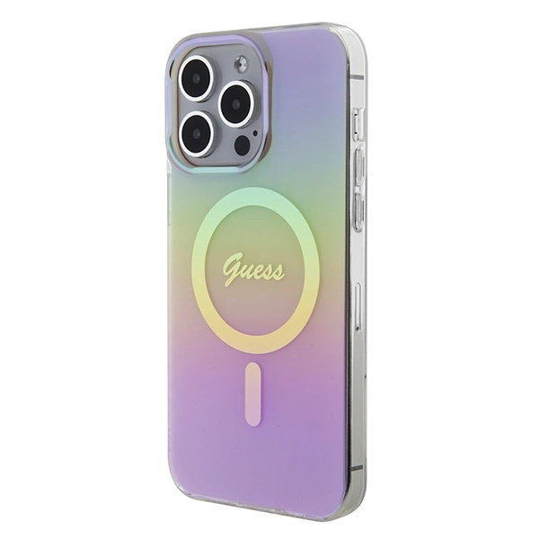 Guess GUHMP15XHITSP iPhone 15 Pro Max 6.7" pink/pink hardcase IML Iridescent MagSafeeng
