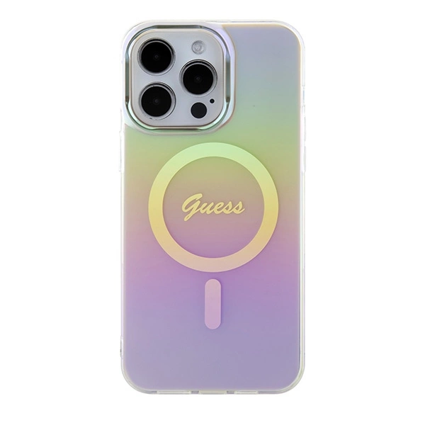 Guess GUHMP15XHITSP iPhone 15 Pro Max 6.7" pink/pink hardcase IML Iridescent MagSafeeng