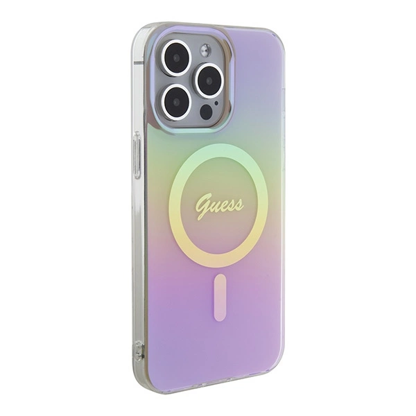 Guess GUHMP15XHITSP iPhone 15 Pro Max 6.7" pink/pink hardcase IML Iridescent MagSafeeng