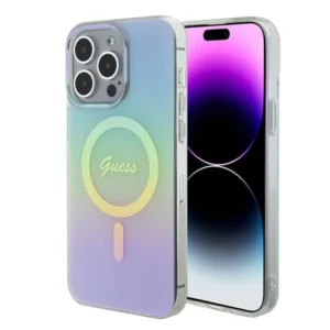 Guess GUHMP15XHITSQ iPhone 15 Pro Max turquoise/turquoise hardcase IML Iridescent MagSafeeng