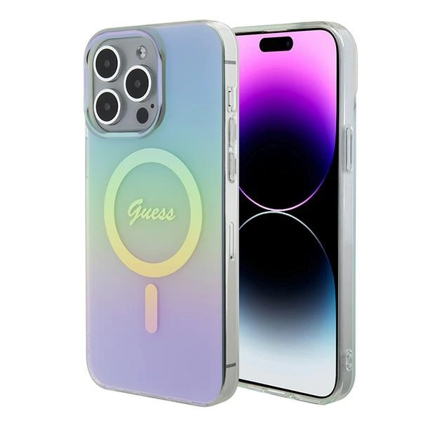 Guess GUHMP15XHITSQ iPhone 15 Pro Max turquoise/turquoise hardcase IML Iridescent MagSafeeng