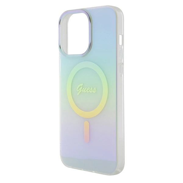 Guess GUHMP15XHITSQ iPhone 15 Pro Max turquoise/turquoise hardcase IML Iridescent MagSafeeng