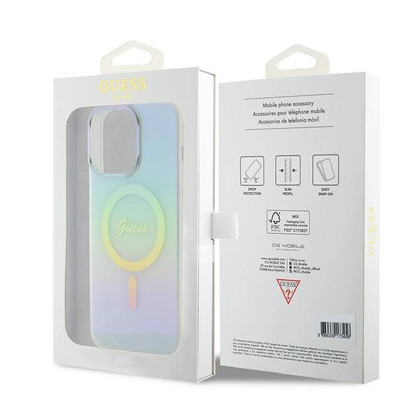 Guess GUHMP15XHITSQ iPhone 15 Pro Max turquoise/turquoise hardcase IML Iridescent MagSafeeng