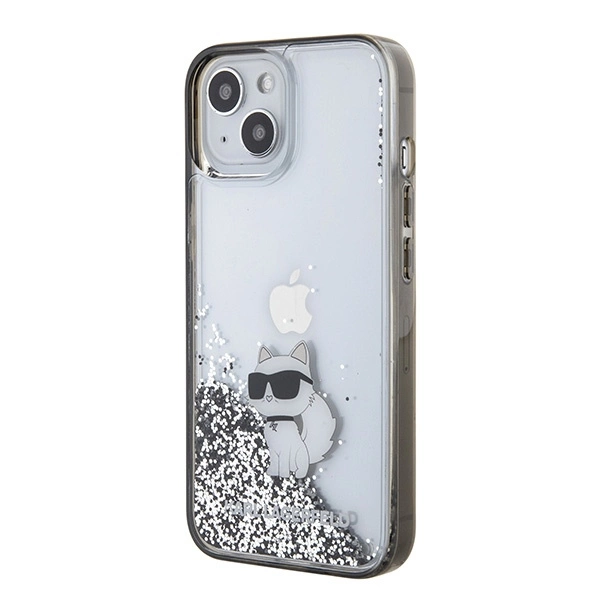 Karl Lagerfeld Liquid Glitter Choupette case for iPhone 15 - transparenteng