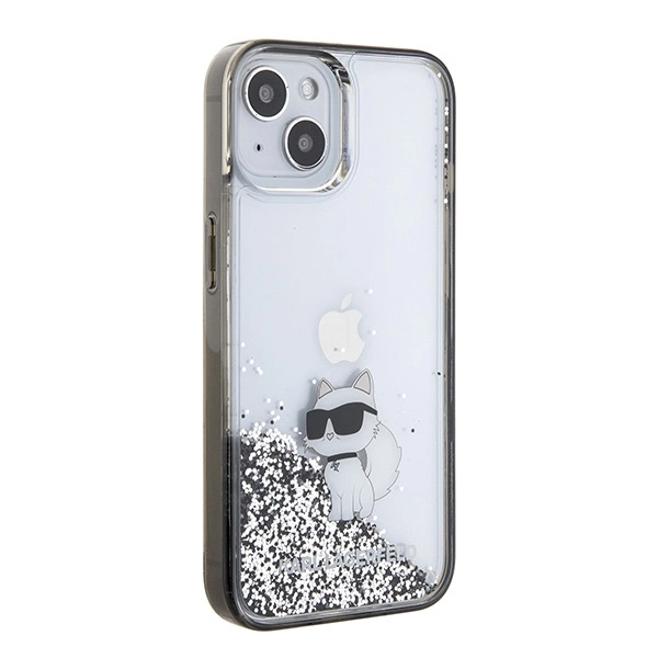 Karl Lagerfeld Liquid Glitter Choupette case for iPhone 15 - transparenteng