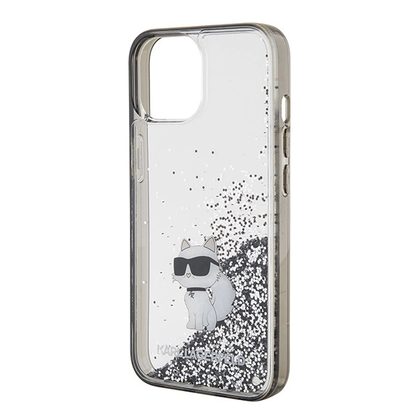 Karl Lagerfeld Liquid Glitter Choupette case for iPhone 15 - transparenteng