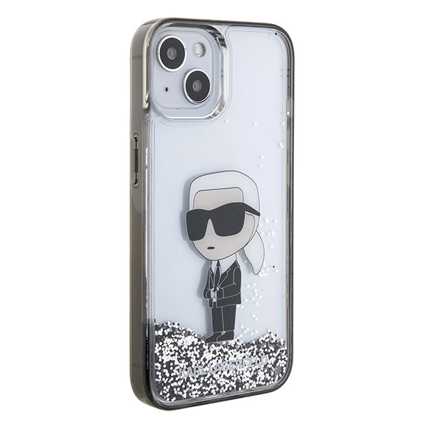 Karl Lagerfeld KLHCP15SLKKNSK iPhone 15 6.1" transparent hardcase Liquid Glitter Ikonikeng