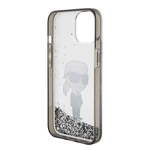 Karl Lagerfeld KLHCP15SLKKNSK iPhone 15 6.1" transparent hardcase Liquid Glitter Ikonikeng