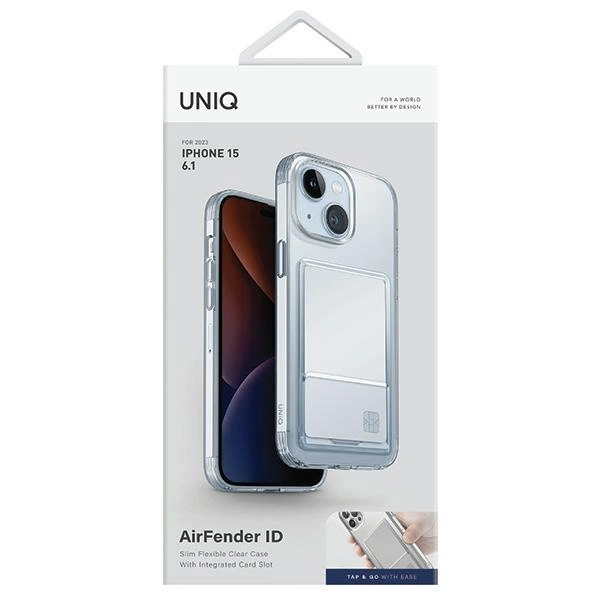 Uniq Air Fender ID Cardslot case for iPhone 15 - transparenteng