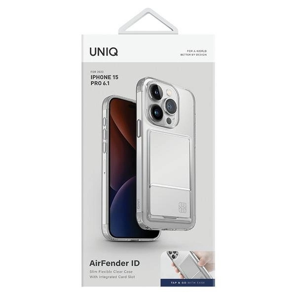 Uniq Air Fender ID Cardslot case for iPhone 15 Pro - transparenteng
