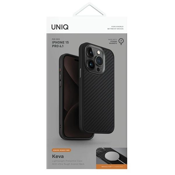 Uniq Keva Magclick Charging case for iPhone 15 Pro - blackeng